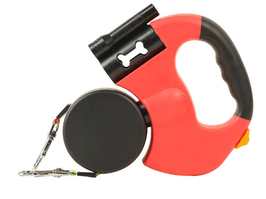 360 Degree Dog Leash with flash light and bag dispenser