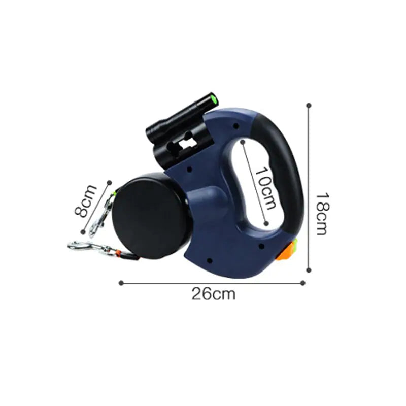 360 Degree Dog Leash with flash light and bag dispenser